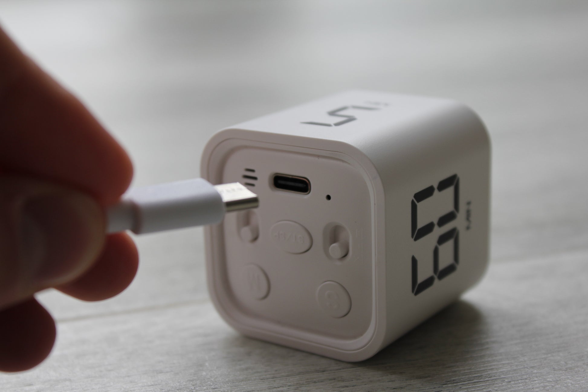 Side view of the Big Gravity Flip Timer and control buttons